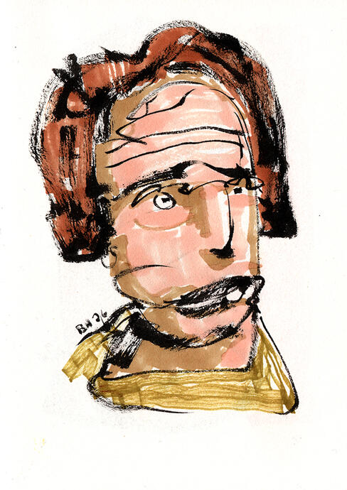 Portrait 2026 Ink and markers on paper